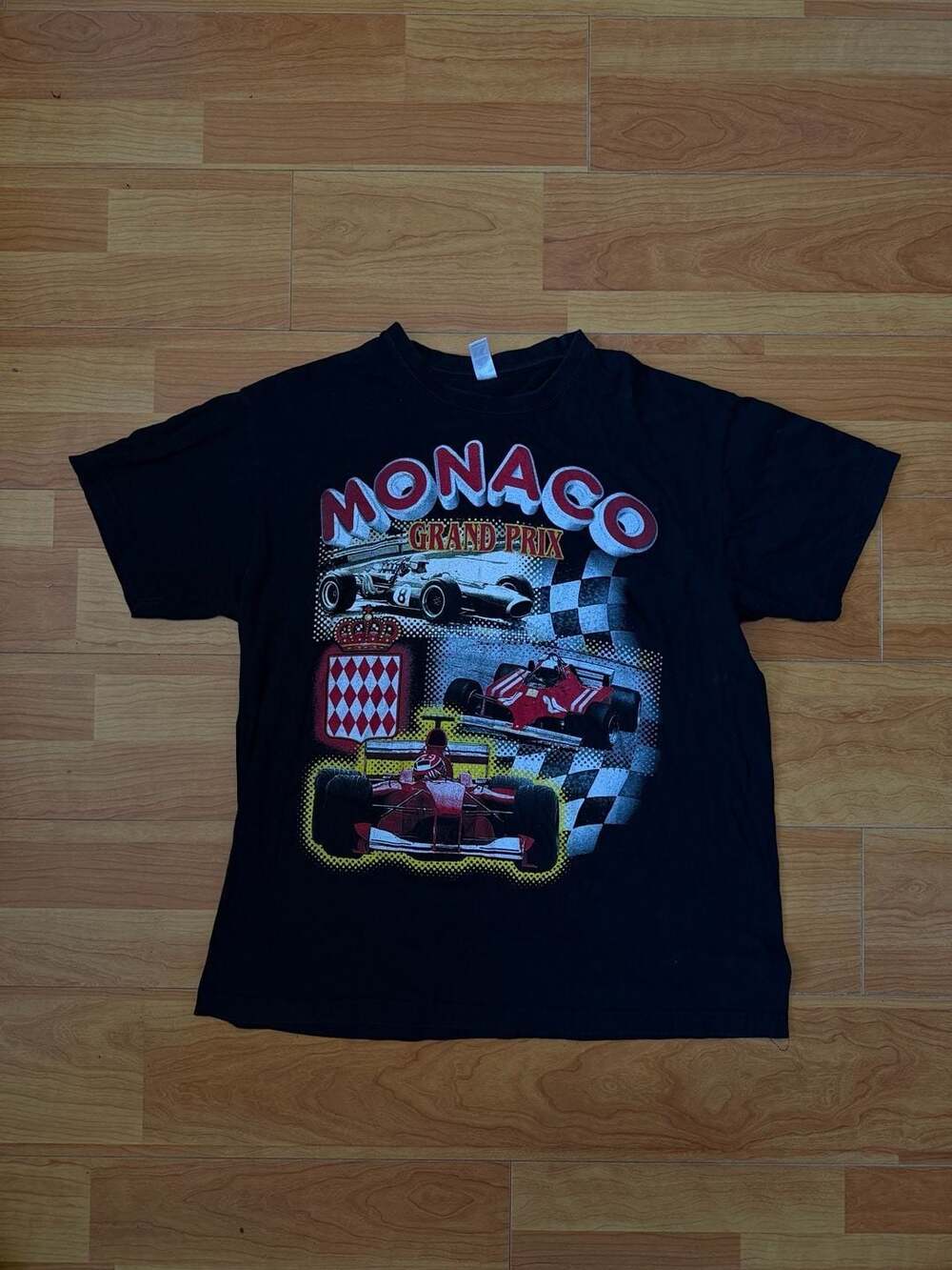 Monaco Grand Prix Formula 1 Racing Graphic Black T-Shirt